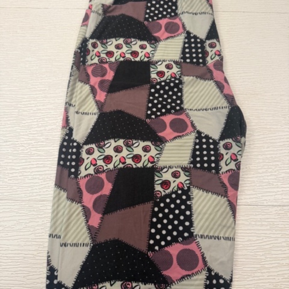 FABULEGS patchwork pattern leggings size XL